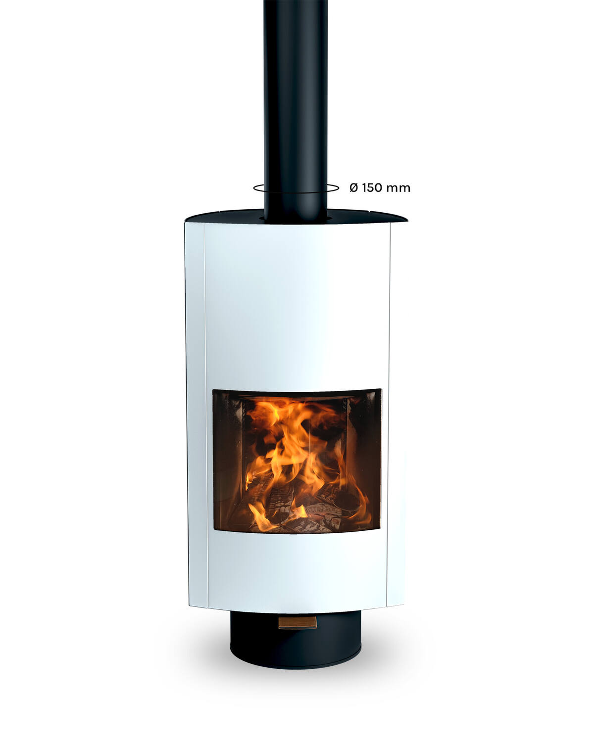 HYMME - black - white - flue system Ø150 - with leather
